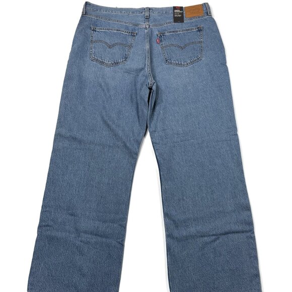 Levis Premium Big E Premium Jeans 33 x 30 Womens Blue NWT Loose Straight Denim - Picture 11 of 16